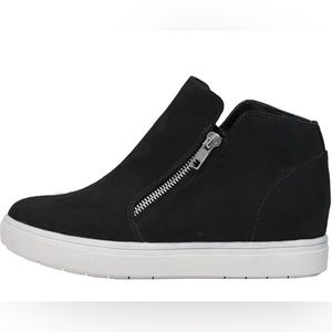 CUSHIONAIRE Women's Hart Hidden Wedge Sneaker +Wide Width Available 9 Black